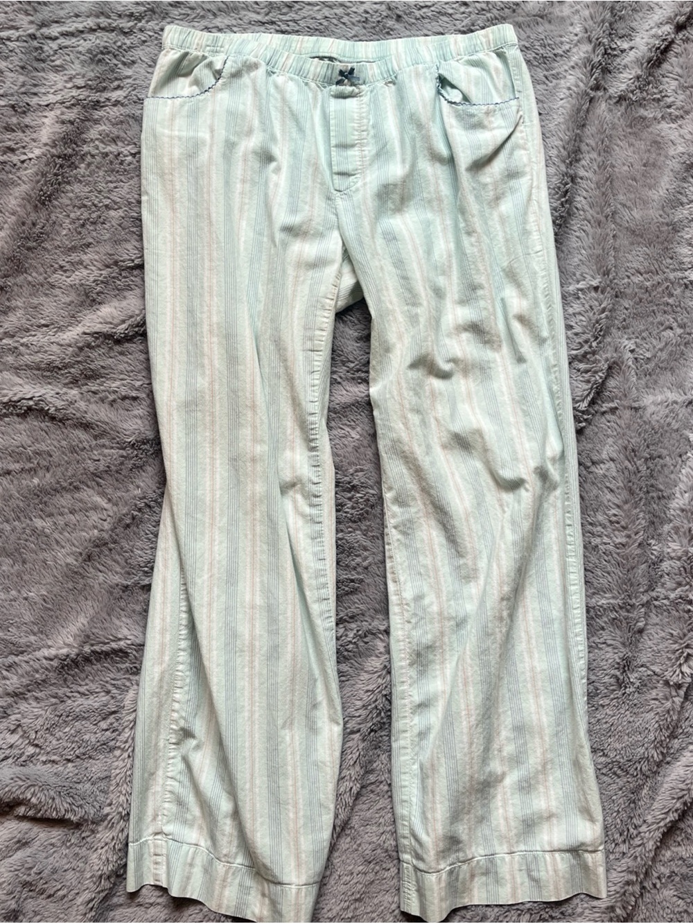 GAP Mint and White Striped 100% Cotton lounge Pants